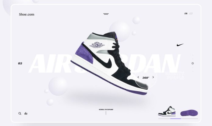 Ecommerce store front with Nike Shoe